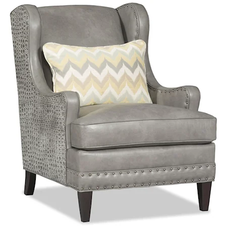 Cagney Wing Back Club Chair with Nailheads